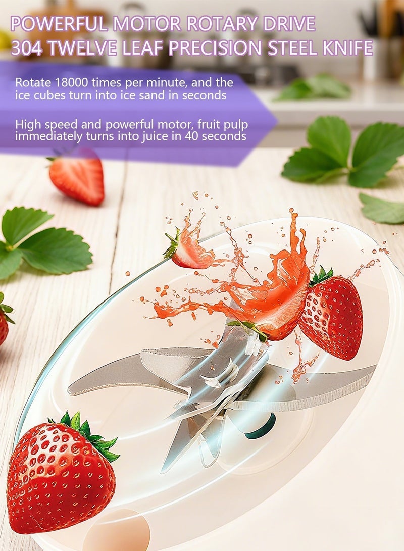 Interstella Portable Mini Blender 340ml, 60W USB-C Smoothie Maker with High-Speed Blades, BPA-Free Personal Juicer for Travel, Gym & Home - Image 4